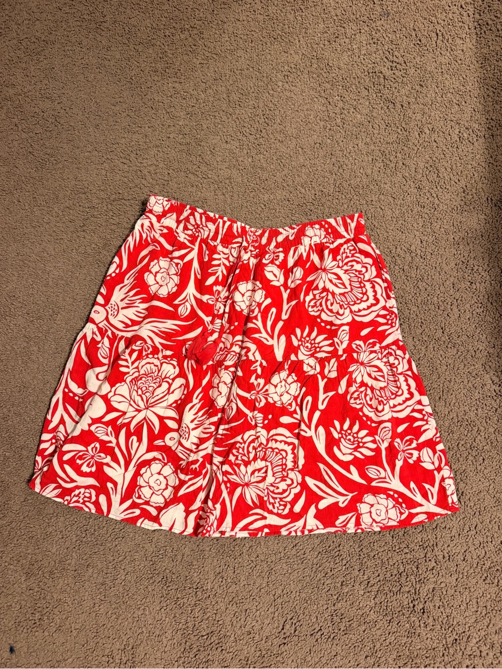 Knox Rose Red and White Floral Circle Skirt